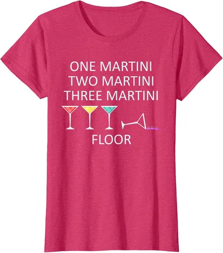 Vista 30 de Funny Bartender One Two Three Martini Floor Cocktail T-Shirt Asphalt Grey