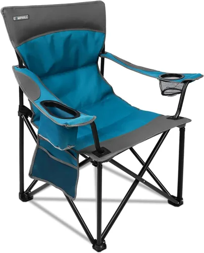 Vista 12 de Sillas de camping portátiles de gran tamaño, sillas plegables para exteriores con bolsillo y portavasos, bolsa de transporte para camping, portones