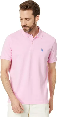 Vista 49 de Polo de piqué de algodón sólido para hombre con pequeño Pony Gris jaspeado