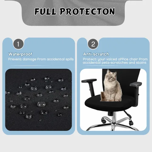 Vista 4 de Lounsweer 3 Piezas Funda para Silla de Oficina Funda para Silla de Escritorio con Ruedas Fundas para Gaming Protector Elástico Lavable Fundas
