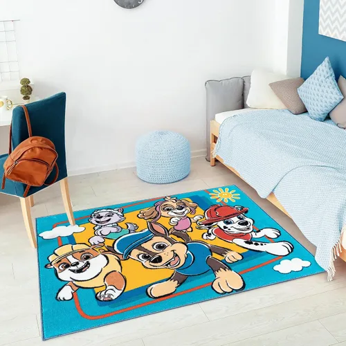 Vista 2 de Gertmenian Paw Patrol - Alfombra para interiores, 3 x 5 pies, antideslizante, ideal para niños en dormitorio, sala de juegos, aula, guardería o área