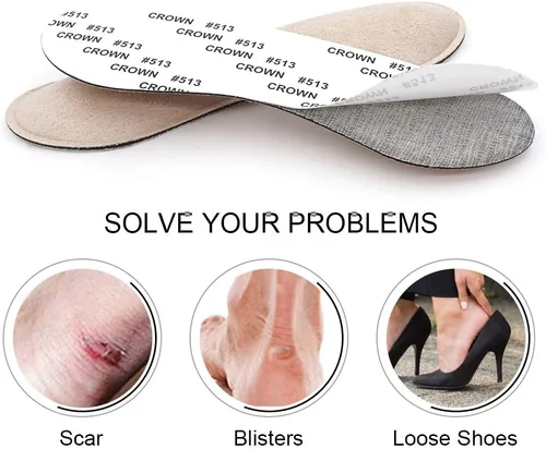Vista 2 de Dr. Foot's Heel Grips Liner Insert for Shoes Too Big, inserciones de zapatos para zapatos sueltos, evitando resbalones del talón, frotamiento, Beige