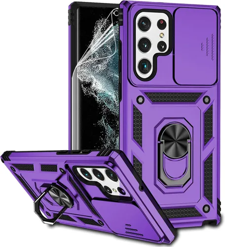 Vista 16 de Funda para Samsung Galaxy S22 Ultra con cubierta para lente de cámara, protector de pantalla HD, probado contra caídas de grado militar, soporte