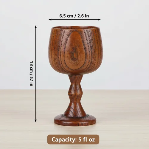 Vista 6 de I-MART Copa de cáliz de madera hecha a mano de 5 onzas de madera de azufaifo para copas de comunión, copa de cáliz de madera para iglesias, hogar