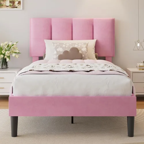 Vista 11 de VECELO Base de cama de tamaño individual con cajón de almacenamiento, base de cama de plataforma resistente con cabecera y fuerte soporte de Negro