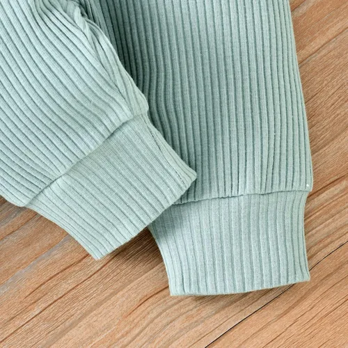 Vista 5 de Conjunto de ropa de bebé niña para bebé, camiseta y pantalones, trajes de mameluco para niños, manga con volantes, traje deportivo a rayas