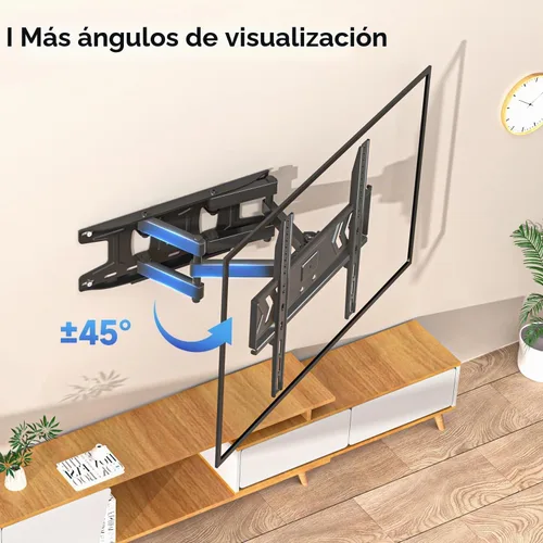 Vista 5 de Suptek Soporte de pared para TV de movimiento completo para televisores de 32 a 60 pulgadas, soporte ajustable giratorio e inclinable, brazos