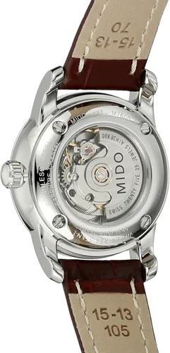 Vista 2 de Mido MIDO-M76004188 Baroncelli Jubilee Analog Display Reloj suizo automático marrón para mujer, Marrón, Moderno