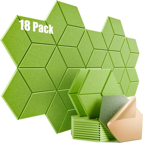 Vista 40 de Paquete de 12 paneles acústicos autoadhesivos de 12 x 10 x 0.4 pulgadas, paneles de espuma a prueba de sonido con alta densidad, elegante diseño