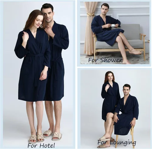 Vista 6 de Waffle Robes for Men Long, Mens Soft Lightweight Summer RobesBathrobes for SpaShowerHot Tub