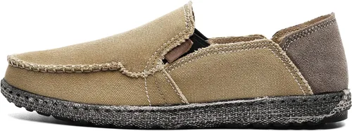 Vista 2 de Zapatos de lona sin cordones, antideslizantes, informales, planos, para exteriores, mocasines casuales para hombre de JAMONWU