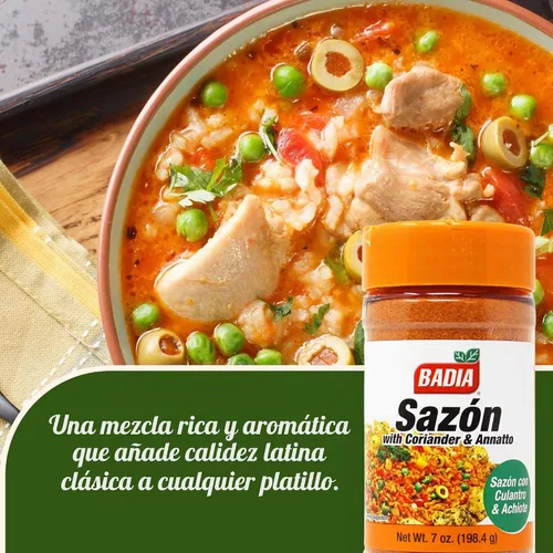 Vista 5 de Badia Sazon con cilantro y anatto, 7 oz - Mezcla de condimentos latinos