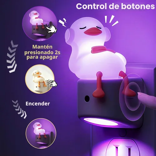 Vista 3 de L LOHAS LED Luz nocturna enchufable para niños, lindo pato, cambio