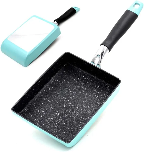 Vista 8 de LI-GELISI Tamagoyaki - Sartén japonesa para tortilla, revestimiento antiadherente anodizado duro, acero al carbono, 12.6 x 5.2 x 1.8 pulgadas, Negro