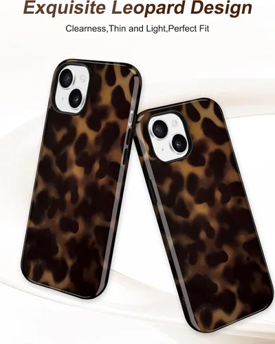 Vista 2 de Jusy Funda compatible con MagSafe con estampado de caparazón de tortuga marrón para iPhone 7/8/SE, cubierta protectora de TPU suave magnética