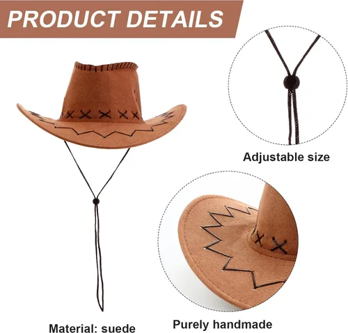 Vista 3 de SATINIOR Paquete de 12 pañuelos de vaquero del oeste y bandana, para fiestas, de fieltro sintético occidental, para mujeres y hombres, accesorios
