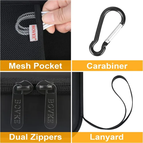 Vista 4 de BOVKE Estuche rígido de viaje para inhalador de asma, espaciador de inhalador para niños y adultos, máscaras, soporte para inhalador, bolsa