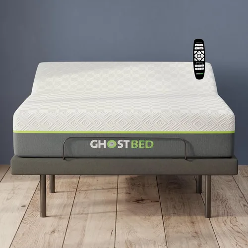 Vista 12 de GhostBed Base de cama ajustable y base de alimentación con control remoto inalámbrico, ajustes de gravedad cero y masaje, puertos USB, tamaño King
