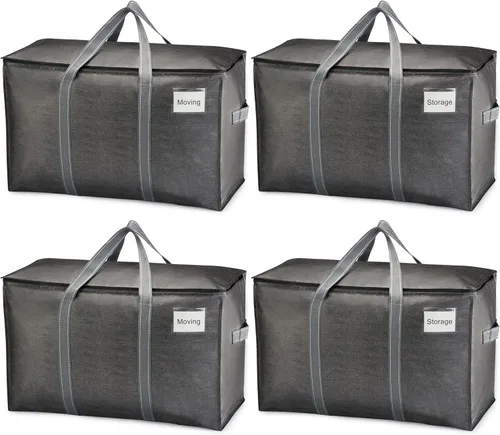 Vista 36 de VENO - Paquete de mudanzas, cajas de almacenamiento para embalaje universitario con tapas alternativas, para dormitorio, extragrande, asas