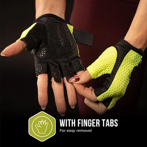 Vista 7 de Contraband Pink Label 5307 Guantes de entrenamiento de diseñador para mujer Tela de malla de diamante de bajo sudor con palma de silicona