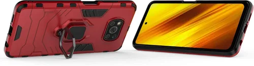 Vista 4 de Funda para Xiaomi Poco X3 NFC/Poco X3 Pro con protector de pantalla, híbrida resistente a prueba de golpes, protección de doble capa, funda trasera