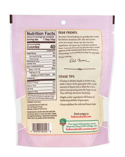 Vista 2 de Bob's Red Mill Goma Guar, 8 oz (Paquete de 1) - Vegano, Apto para Keto, Kosher