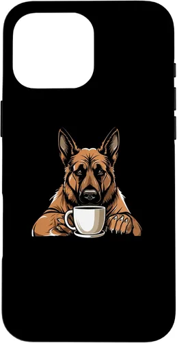 Vista 7 de iPhone 16 Dog Breed Coffee - German Shepherd Case