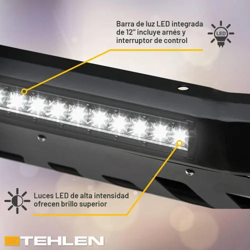 Vista 6 de Stehlen 733469493044 Compatible con 2009-2018 Dodge Ram 1500/2019-2022 Classic Advance Series Barra de toro LED de aluminio en negro mate