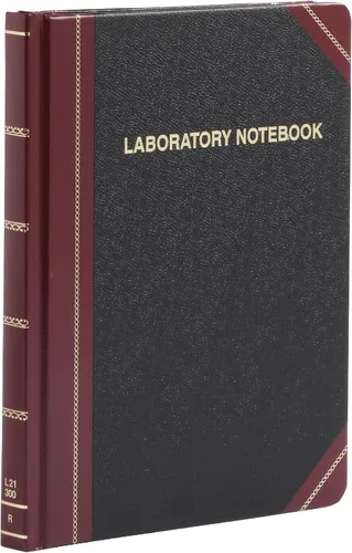 Vista 8 de Boorum & Pease Cuaderno especial de laboratorio, renglones de registro, negro, 150 páginas, 10-3/8 pulgadas x 8-1/8 pulgadas (L21-150-R), blanco