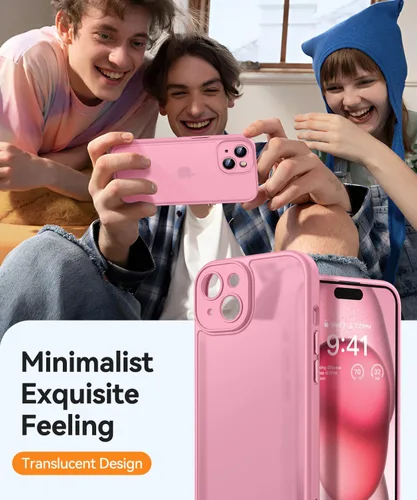 Vista 6 de CANSHN Funda mejorada para iPhone 15 [protección completa de la cámara] [mate translúcido] Funda protectora a prueba de golpes para iPhone 15 de 6.1