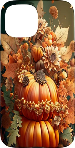 Vista 6 de iPhone 16 Vintage hojas caídas otoño calabaza especia feliz otoño caso