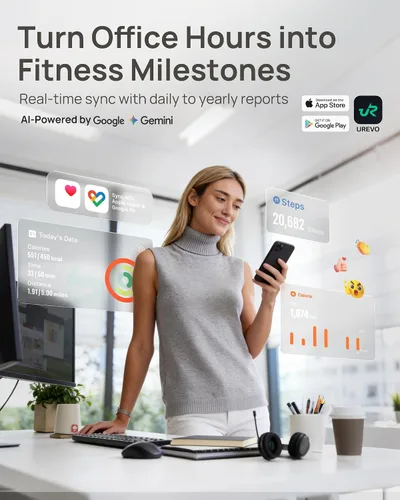 Vista 7 de UREVO Auto Incline Walking Pad with AI App, Brushless Quiet Motorized Treadmill for Apartments, 9% Power Incline Standing Desk Treadmill, 12-Point