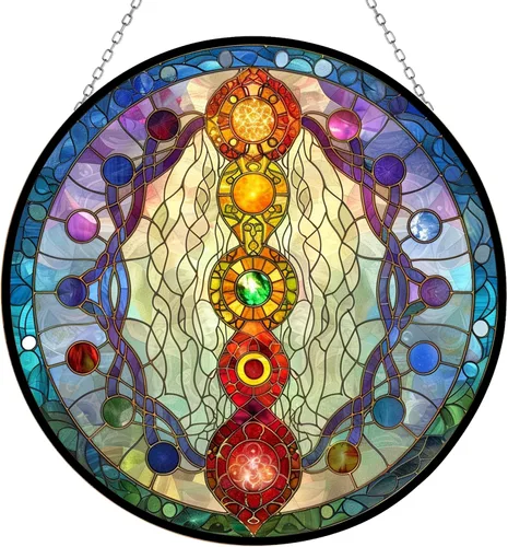 Vista 13 de Anahata - Atrapasoles para colgar en la ventana, diseño de dragón gótico, dragón gótico, adornos de Navidad para amantes de la ficción, decoración