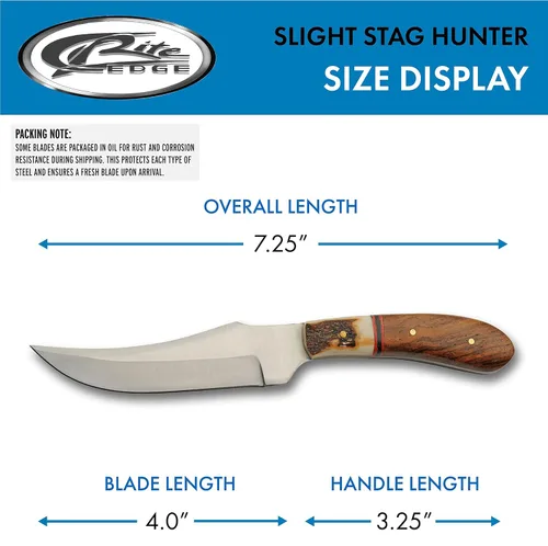 Vista 3 de SZCO Cuchillo de caza Full Tang de 4.75 pulgadas, cuchillo de campamento pequeño con mango de madera, hoja de acero inoxidable y funda, cuchillo