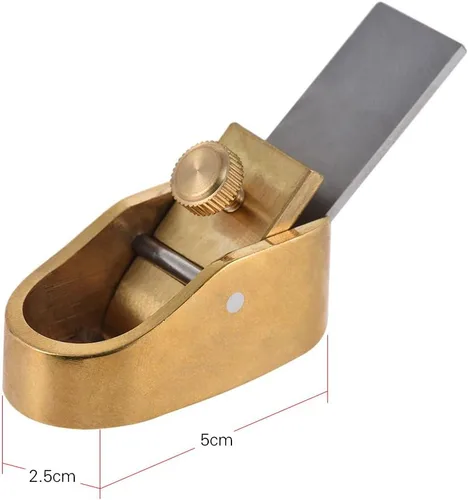 Vista 5 de Herramienta de luthier para violín, violeta, viola y violonchelo Curved sole luthier plane with brass body, sharp steel blade for violin, viola