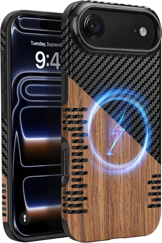 Vista 43 de Funda magnética ZZDZZ compatible con iPhone 14 Plus [Compatible con Magsafe] Diseño de cuero premium TPU híbrido a prueba de golpes (Negro)