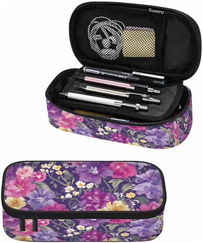 Vista 25 de Estuche organizador de lápices de alpaca, diseño de llama, hojas de animales, caja de papelería, caja de maquillaje, suministros escolares