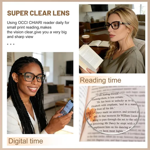 Vista 3 de OCCI CHIARI - Gafas de lectura para mujer con marco grande