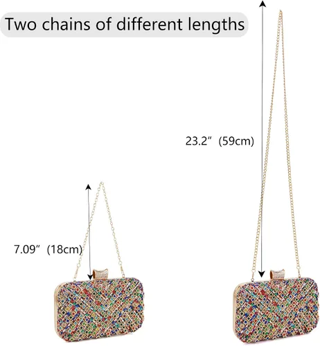 Vista 7 de Milisente Clutch Purses For Women Crystal Clutches Evening Bags Gemstone Clutch Purse For Wedding Formal