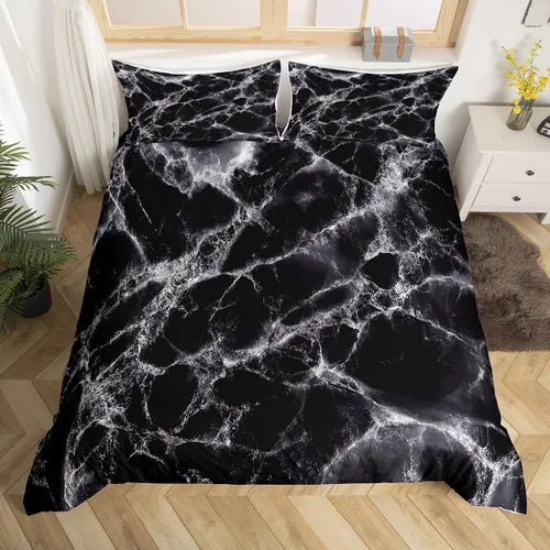 Vista 2 de Erosebridal - Juego de funda de colcha plisada para hombre y mujer, juego de cama de satén sedoso con cierre y lazos esquineros, cubrecama