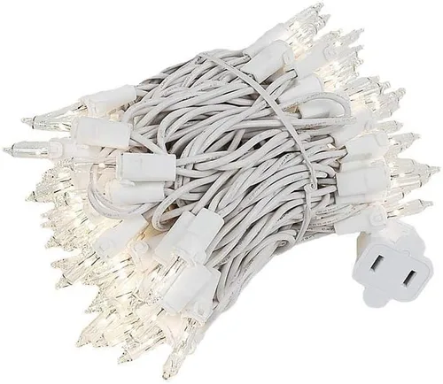 Vista 6 de Novelty Lights Mini luces incandescentes de alambre verde transparente de 22 pies, 100 bombillas verde (Green Wire)