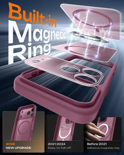 Vista 140 de TOCOL Funda para iPhone 11, compatible con Magsafe, protección completa de cámara, imanes integrados, protección contra caídas, funda translúcida