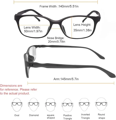 Vista 4 de Gafas de miopía para hombres y mujeres, gafas de miopía retro, gafas de visión corta antiluz azul