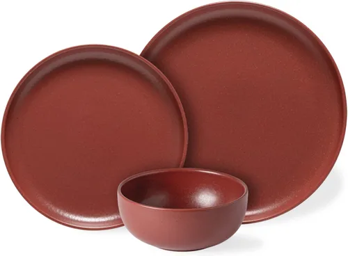 Vista 14 de Casafina Juego de 5 piezas de gres de placa, verde de alcachofa Pacifica, plato de cena, plato de ensalada, cuenco de pasta, cuenco de cereales