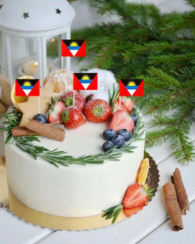 Vista 7 de stidsds 100 banderas de Antigua y Barbuda con palillos de dientes de Antigua y Barbuda, mini adornos pequeños para cupcakes de Antigua y Barbuda