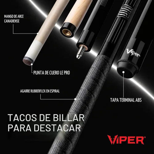 Vista 3 de Viper by GLD Products Revolution Sure Grip Pro 58" Pool Cue Stick, 18-21 Oz Negro