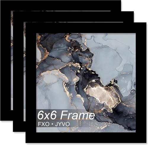 Vista 20 de Fxojyvo Marco de 4 x 4 pulgadas, marco negro para póster cuadrado de 4 x 4, peso ligero y altamente transparente, marco de 4 x 4 para pared, 1
