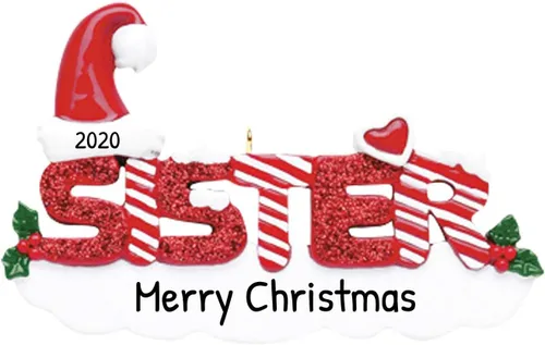 Vista 17 de Adorno de Navidad familiar personalizado – Adornos personalizados para tía, adorno de la mejor tía de la historia, adornos de regalo personalizados