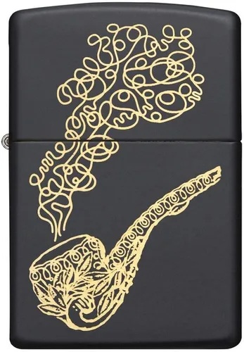 Vista 2 de Zippo Mechero de bolsillo negro mate Pipe and Smoke, talla única