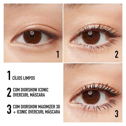 Vista 5 de Dior Diorshow Iconic Overcurl Spectacular 24H Volume & Curl Mascara #090 Negro, 0.21 onzas